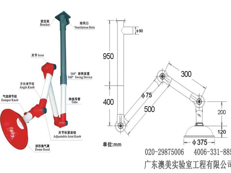 實驗室萬象排氣罩 實驗室排風(fēng) 實驗室通風(fēng) 實驗室排氣系統(tǒng) 實驗室配件 廣東實驗室廠家 實驗室廣東澳美3068實驗室配件